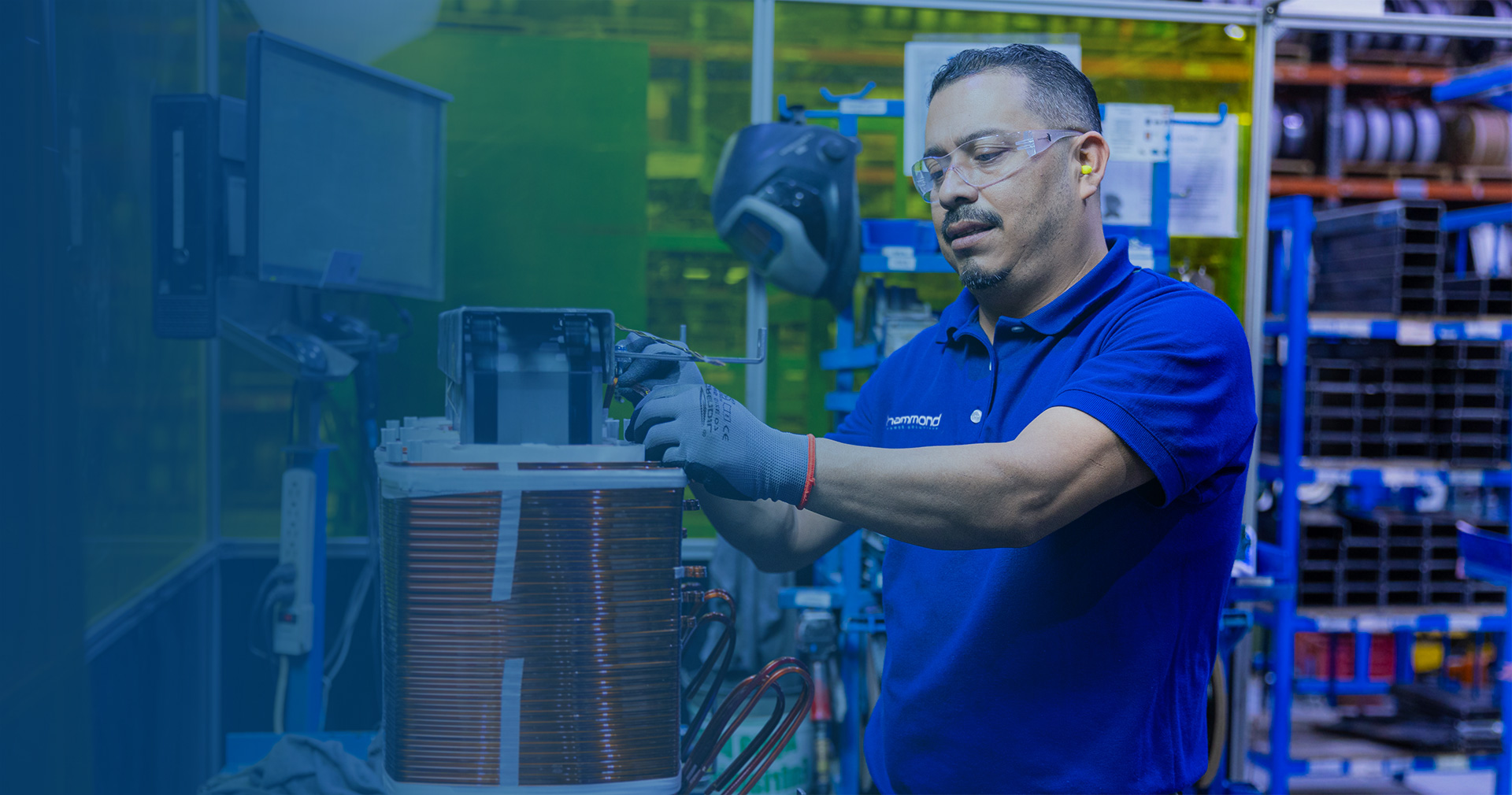 technician works on transformer
