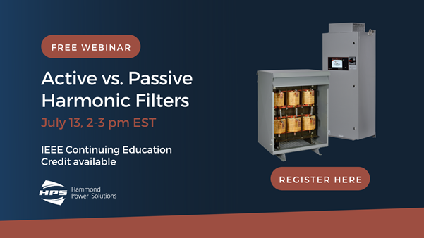 Active vs Passive Harmonic Filters Webinar Invitation